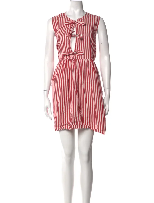 GANNI Striped Mini Dress in red from The RealReal