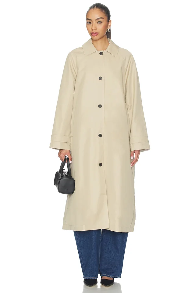 EAVES Lena Car Coat in Khaki, photo 3 of 7 from REVOLVE (Canada)