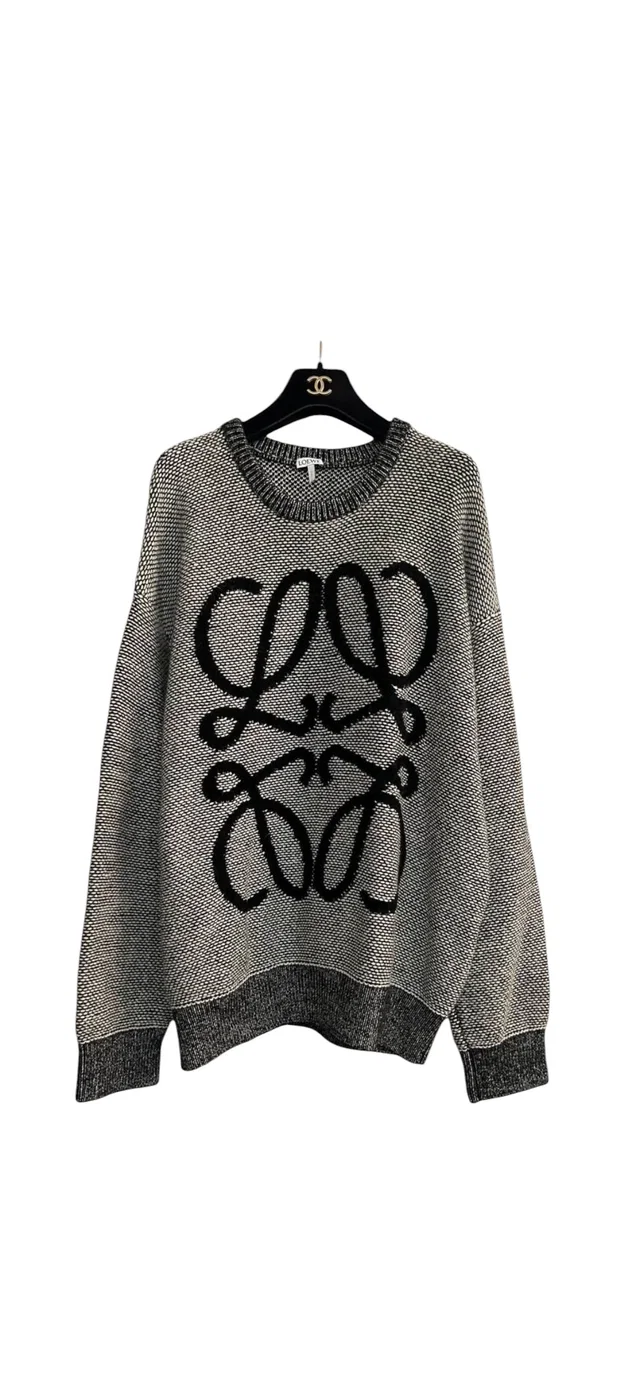 Loewe Anagram Oversized Jumper Grey/Black Sz S in Black from Luxury Promise