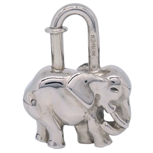 Hermès 1988 Elephant Cadena Silver Small Good in Silver from AMORE Vintage Tokyo