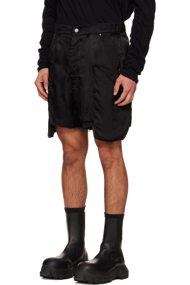 Rick Owens Black Temple Stefan Cargo Shorts, photo 4 of 5 from SSENSE