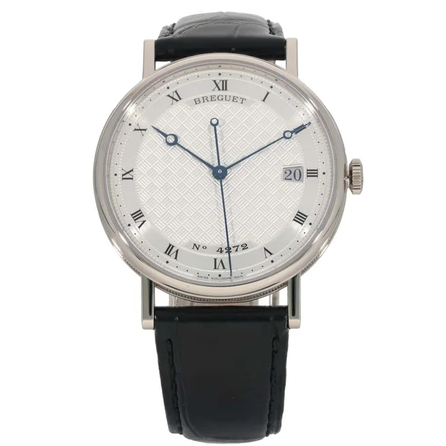 Breguet Classique 5177 38mm White Gold Watch in White Leather from H&T