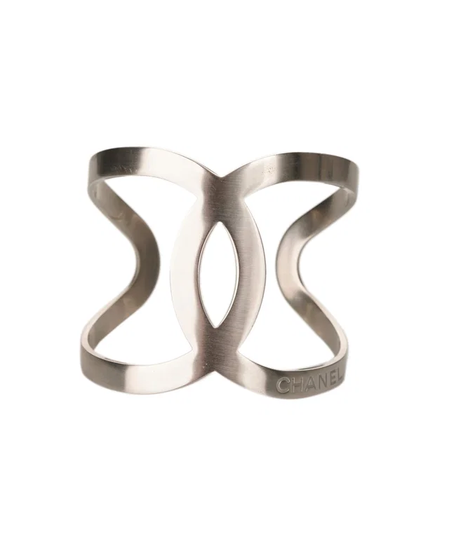 Chanel CC Cuff Matte Silver in Silver from Luxury Promise
