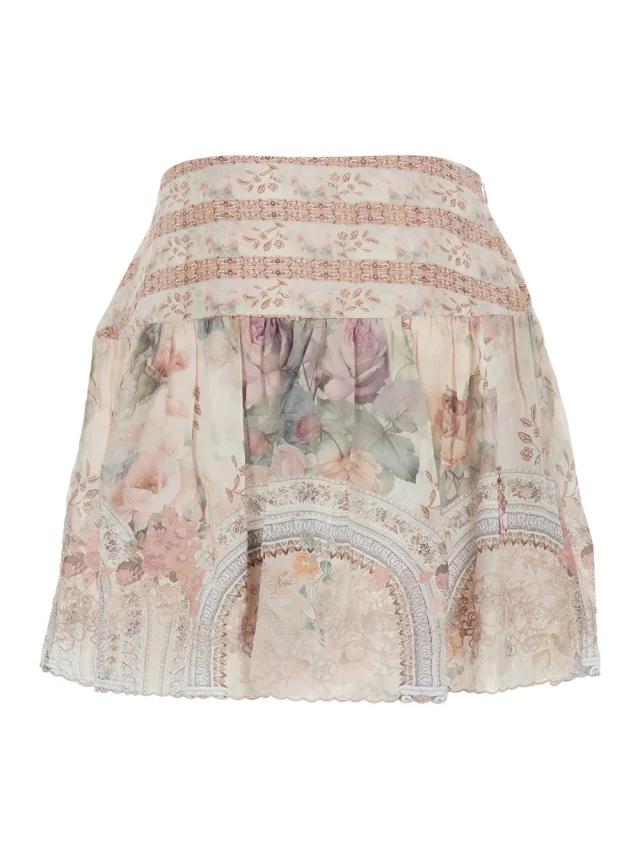 DREAM CATCHER Multicolor Skirt 'Elena' with All-Over Floral Print in Viscose for Women in Multicolor, photo 3 of 6 from Gaudenzi Boutique