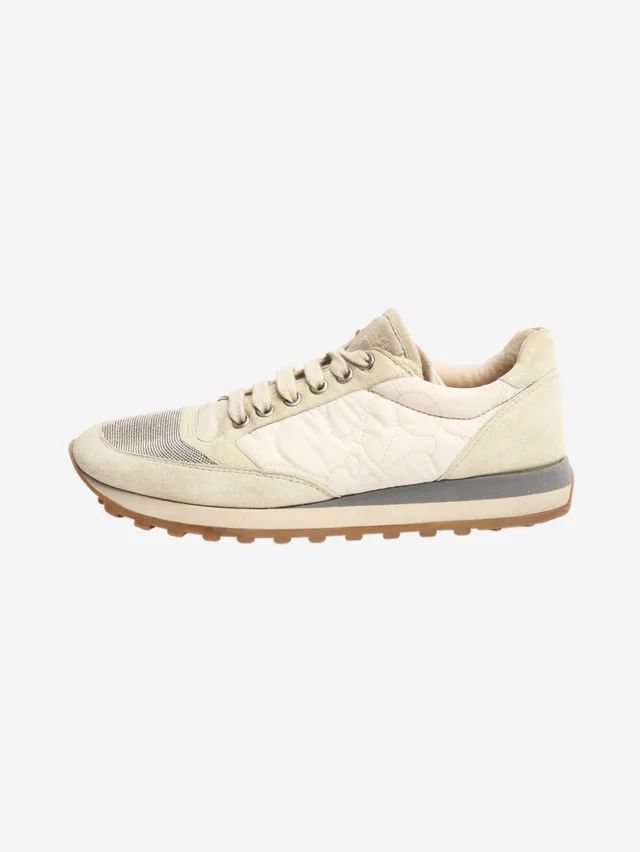Brunello Cucinelli Multicolour monili patch sneakers - size EU 38 in Suede from Sign of the Times
