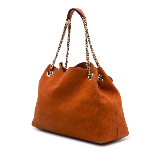 Orange Gucci Medium Nubuck Leather Soho Chain Tote in Orange Suede from Designer Revival, photo 2 of 2