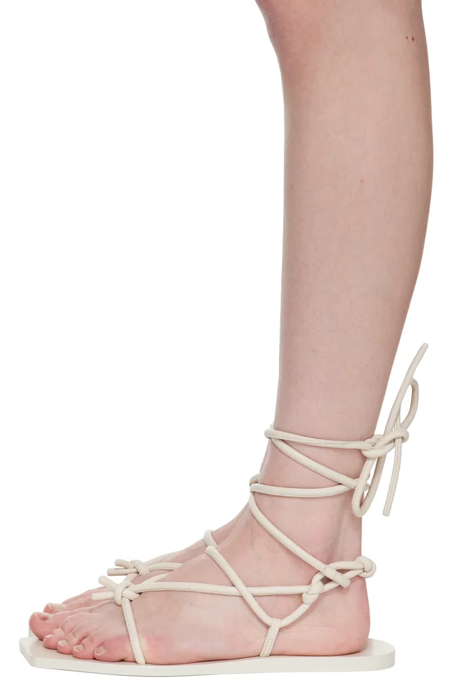 Rick Owens Lilies Off-White Hollywood Penta Sandals, photo 3 of 5 from SSENSE