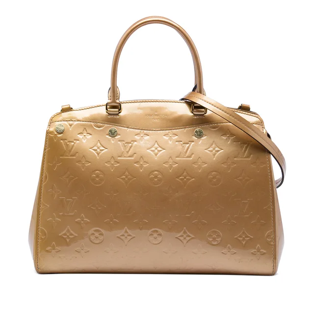 Brown Louis Vuitton Monogram Vernis Brea MM Satchel in Brown Leather from Designer Revival