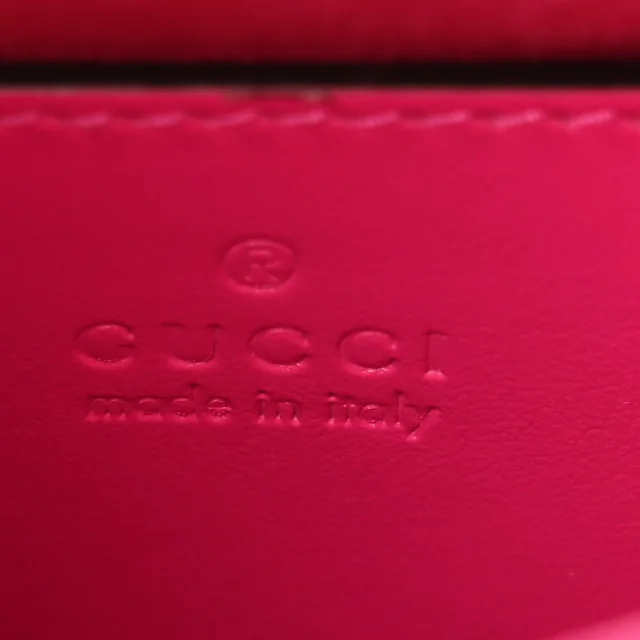 Gucci Matelasse Monochrome Mini GG Marmont Top Handle Shoulder Bag Classic Fuxia in Calfskin from FASHIONPHILE, photo 6 of 13