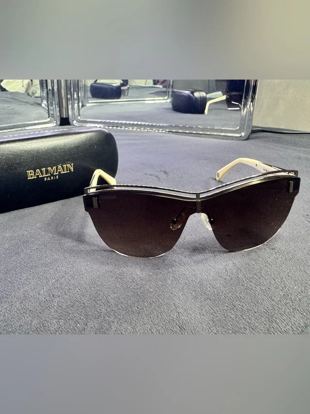 Balmain Black Gradient Rimless Cat-Eye Sunglasses in brown|red from Poshmark