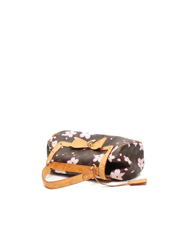 Louis Vuitton Monogram Takashi Murakami Cherry Blossom Sac Retro Bag in Suede from A Retro Tale, photo 3 of 12