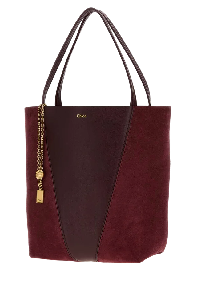 Chloé Spin Shoulder Bag Burntred in Suede from HEWI, photo 2 of 2