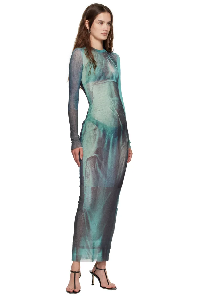 Jean Paul Gaultier Blue 'The Long Water' Maxi Dress, photo 4 of 4 from SSENSE