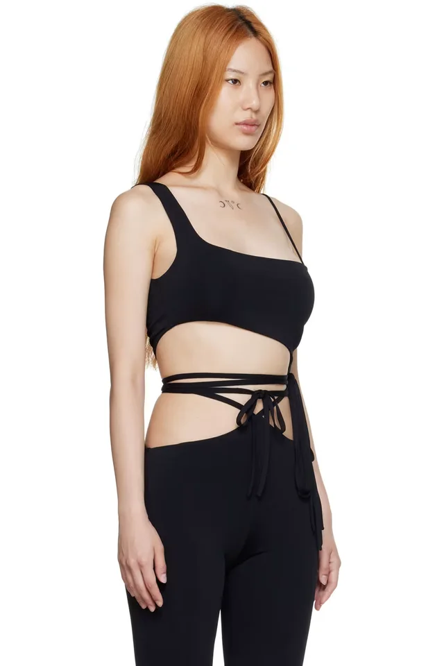 MACH & MACH Black Viscose Tank Top, photo 2 of 4 from SSENSE