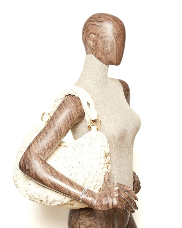 Miu Miu Leather Woven Handle Bag in Woven leather from A Retro Tale, photo 9 of 9