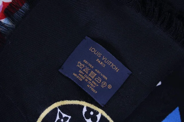 Louis Vuitton Monogram Stories Shawl Scarf Black in Black from Luxury Promise