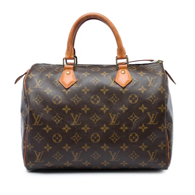 Brown Louis Vuitton Monogram Speedy 30 Boston Bag in Brown Coated canvas from Designer Revival