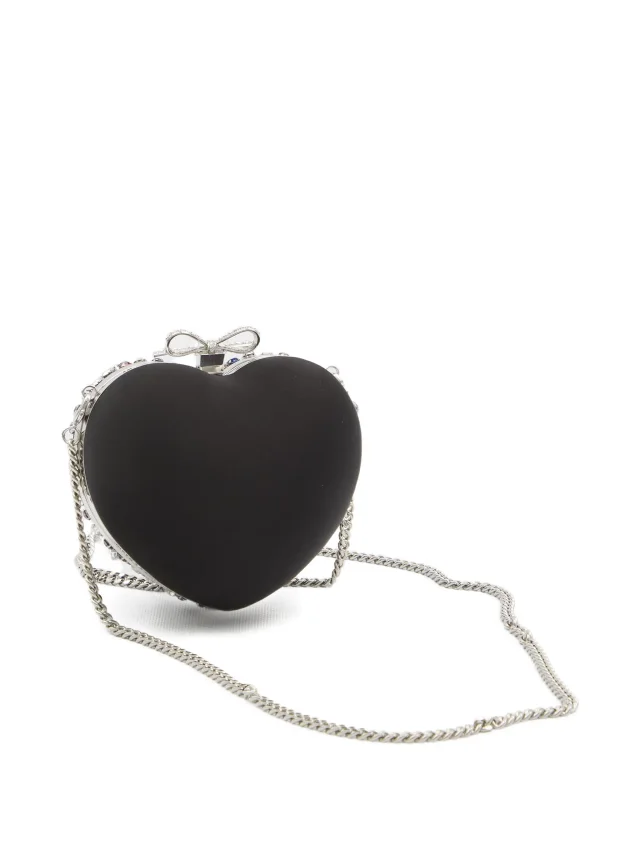 Self-Portrait crystal-embellished heart clutch bag, photo 2 of 2 from FARFETCH