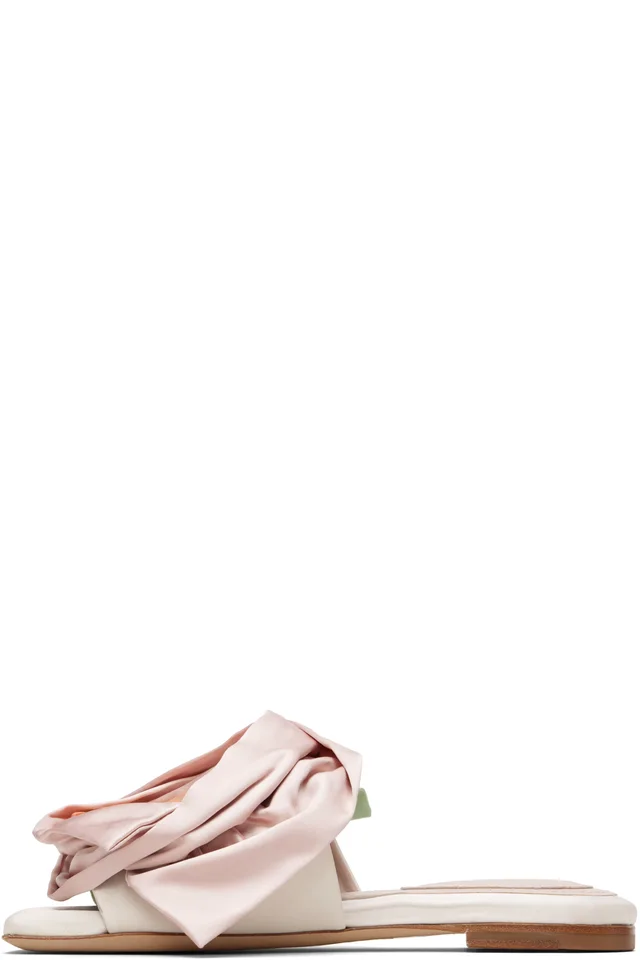Simone Rocha White & Pink Pressed Rosette Slides, photo 3 of 5 from SSENSE