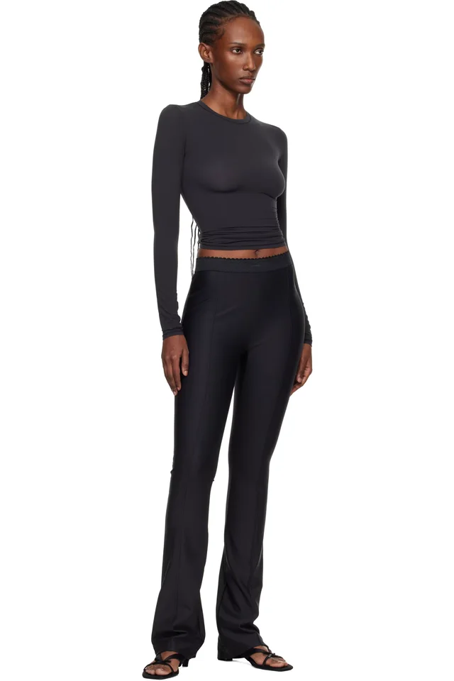 Black SKIMS Body High-Waisted Flare Trousers, photo 4 of 4 from SSENSE