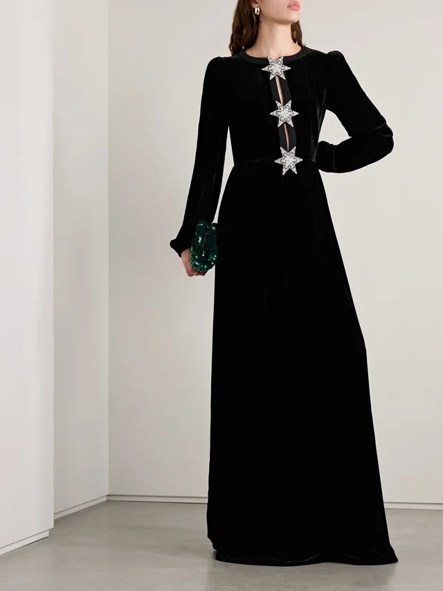 SALONI Camille embellished velvet gown in Black, photo 2 of 2 from NET-A-PORTER (Canada)