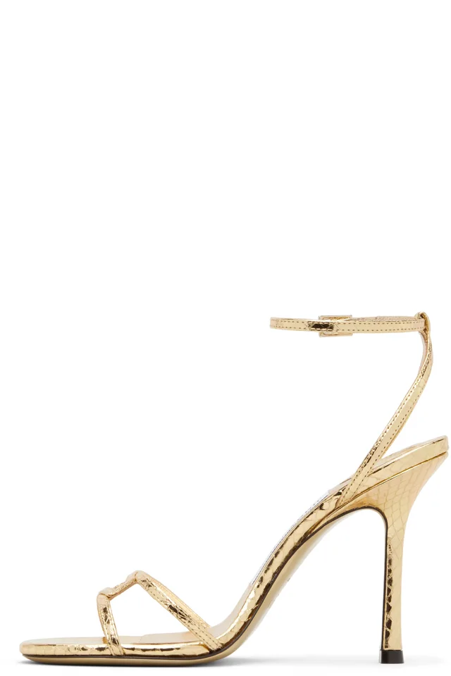 Jimmy Choo Gold Leo 100 Candy Wrap Heeled Sandals, photo 3 of 5 from SSENSE