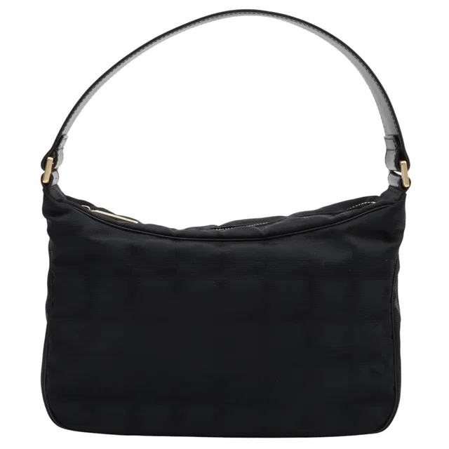 Chanel New Travel Line One-Shoulder Bag, Black, manufactured around 2003 in Black Nylon from VINTAGE QOO TOKYO