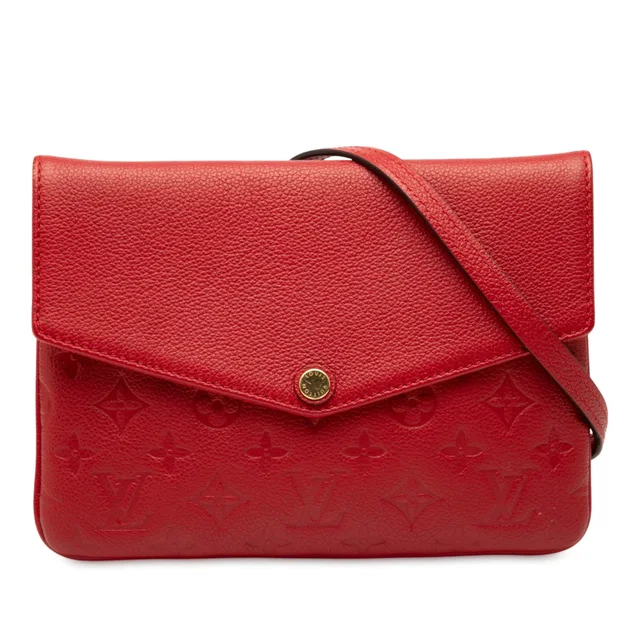 Red Louis Vuitton Monogram Empreinte Twice Crossbody Bag in Red Leather from Designer Revival