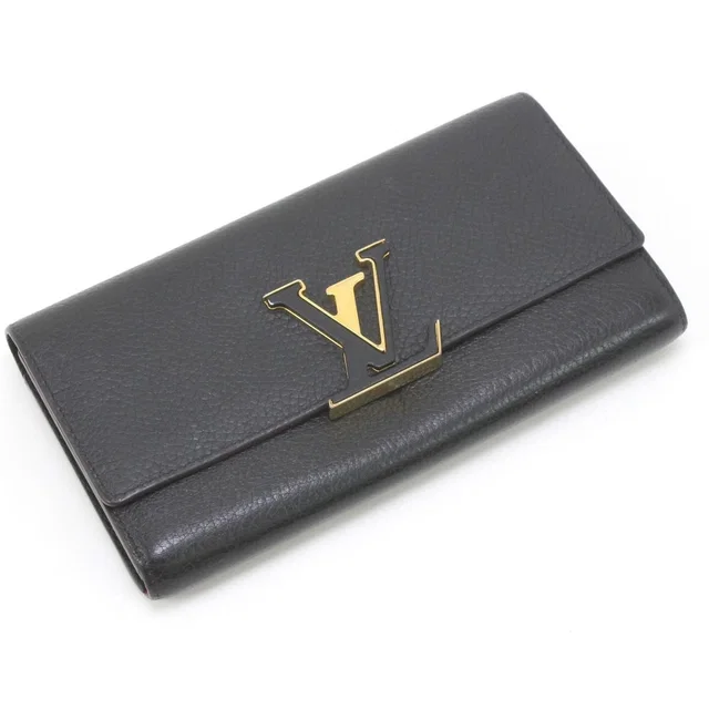 Louis Vuitton Taurillon Portefeuille Capucines Long Wallet Black in Black from The Reluxe