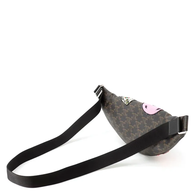 Celine Macadam Pattern Crossbody Bag - The Dancing Kid Collection Black/Brown/Multicolor Leather in Black Leather from GALLERY RARE, photo 3 of 15