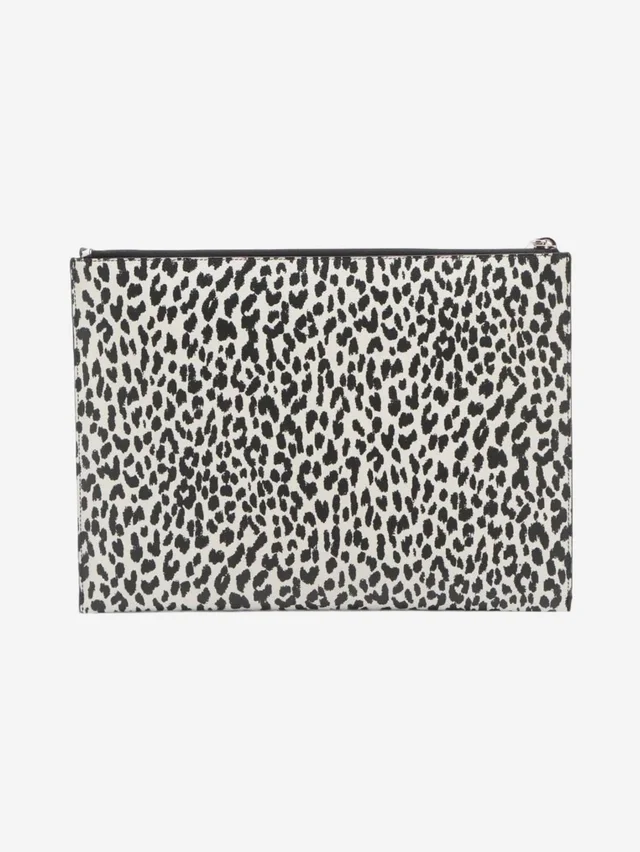 Saint Laurent White and black leopard print leather clutch in Black Leather from Sign of the Times, photo 2 of 2