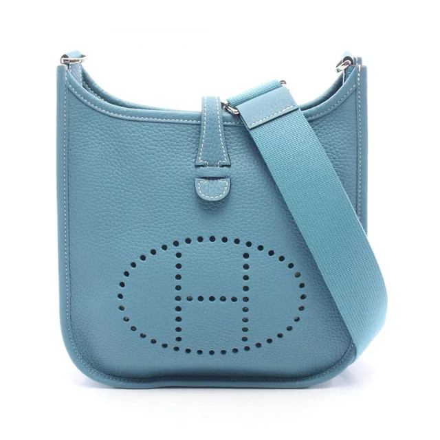 Hermès Shoulder Bag Evelyne 23 New Blue Jean Leather in Blue Leather from The Reluxe