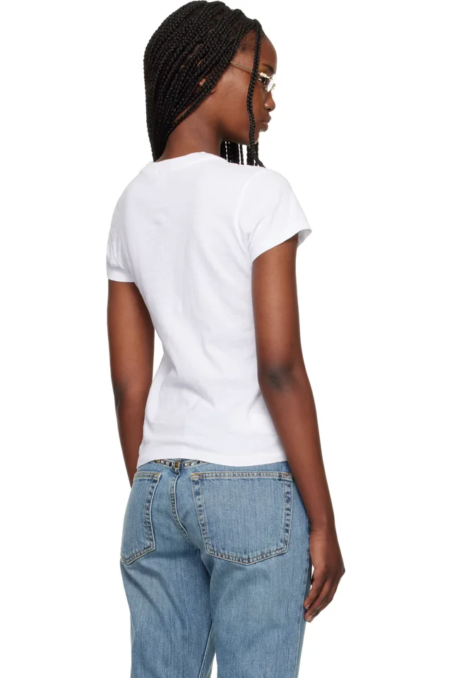 Re/Done White Hanes Edition 1960s Slim T-shirt, photo 3 of 4 from SSENSE