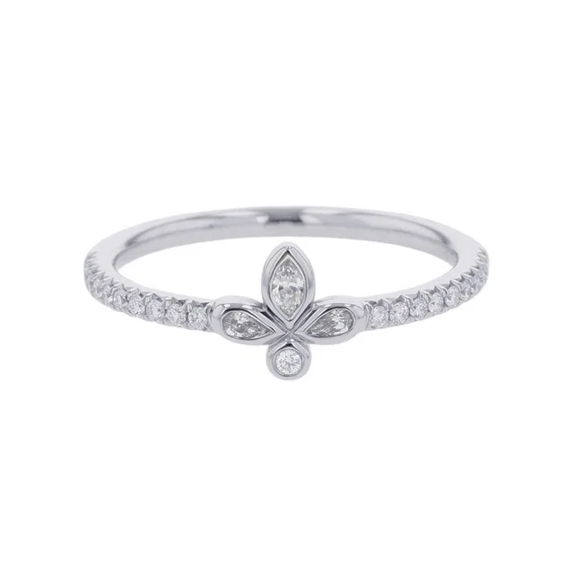 Tiffany & Co. Fleur de Lis Band Ring Size Approximately No. 13 Pt950 from GALLERY RARE