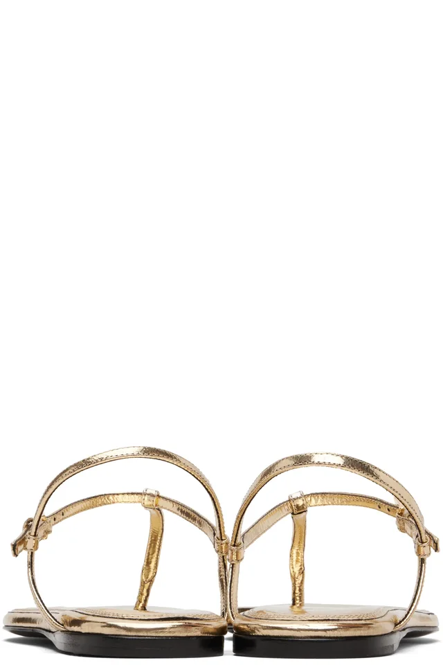 Paris Texas Gold Montecarlo Flat Sandals, photo 2 of 5 from SSENSE
