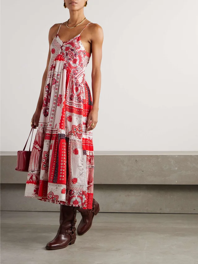 MARANT ÉTOILE Saba printed cotton-voile maxi dress in Red, photo 2 of 2 from NET-A-PORTER (Canada)