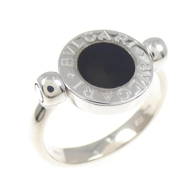 Bvlgari 750 White Gold Onyx Diamond Ring Size 7 in White from LuxUness