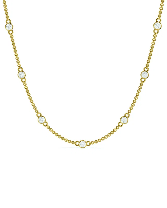 Lab Grown Diamonds 14K 4.00 ct. tw. Lab-Grown Diamond Station Necklace, image 1 of 1 from Gilt
