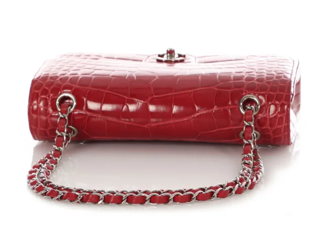 Chanel Medium/Large Red Shiny Alligator Classic Double Flap in Red Crocodile from Ann's Fabulous Finds, photo 2 of 2