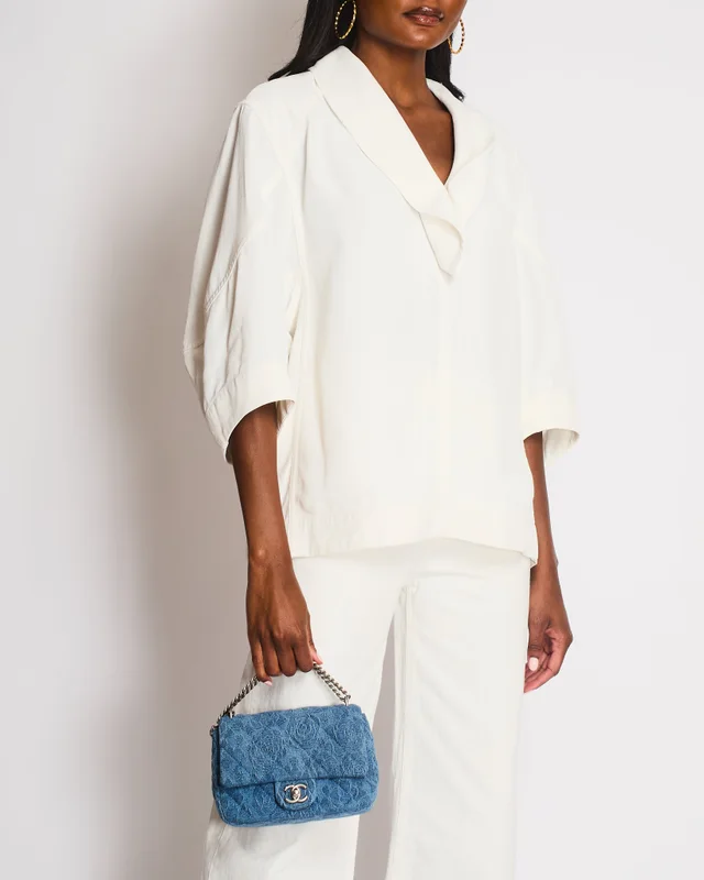 Bottega Veneta White Oversized Cowl Neck Linen Blend Shirt Size IT 40 (UK 8) in White from Sellier, photo 2 of 2
