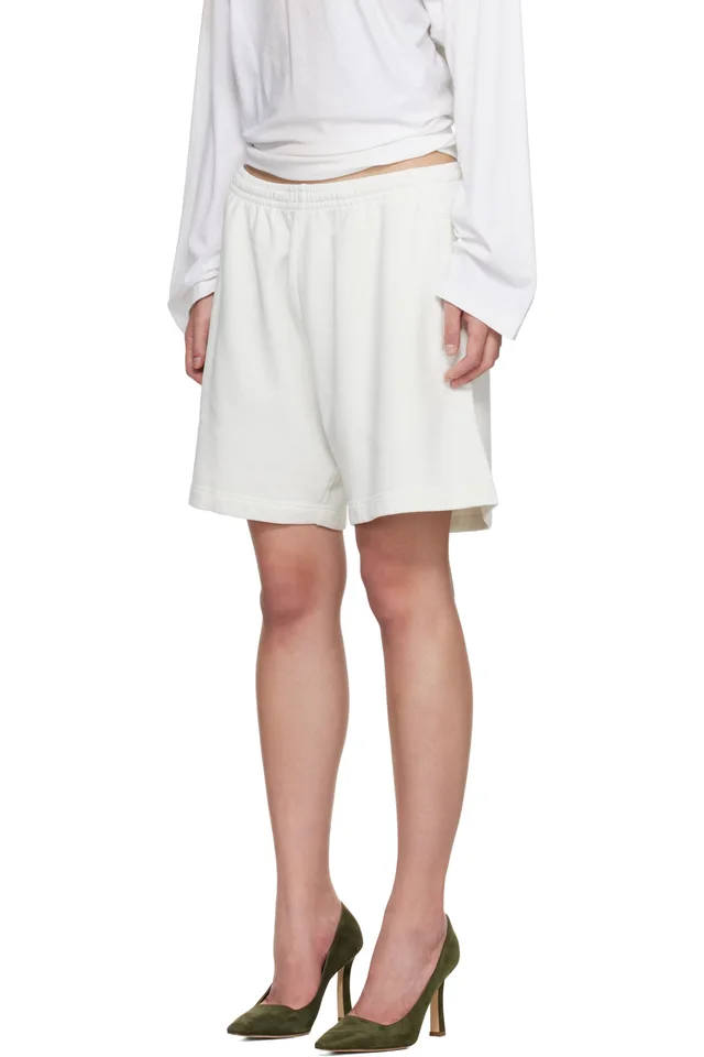 Acne Studios White Cotton Shorts, photo 4 of 5 from SSENSE