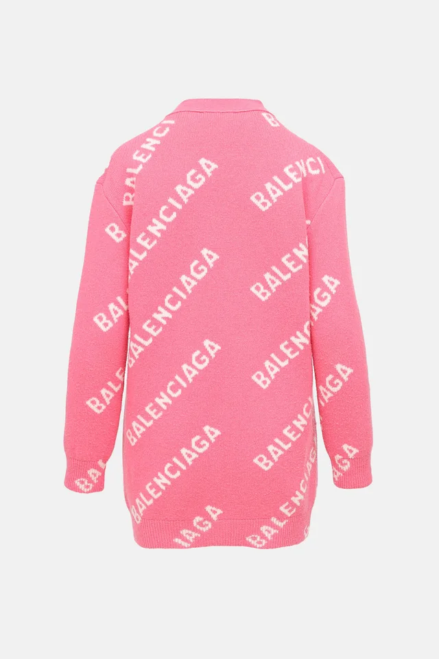 Balenciaga Knit Logo Inarsia Cardigan in Woven leather from VSP Consignment, photo 2 of 2
