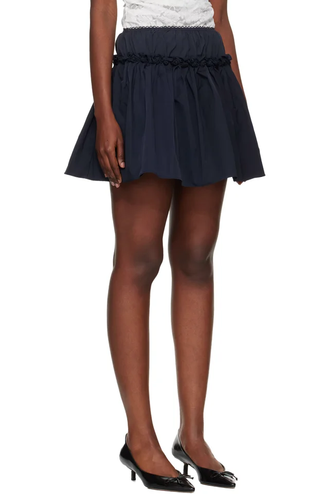 SHUSHU/TONG Blue Floral Waist Miniskirt Set, photo 2 of 4 from SSENSE