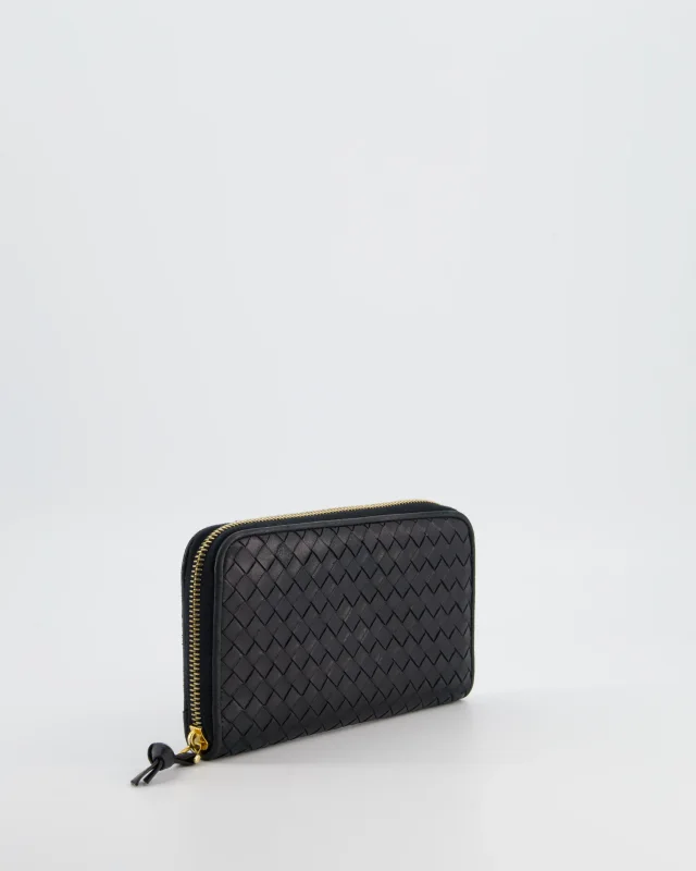 Bottega Veneta Intrecciato Long Wallet in Black Woven leather from Sellier, photo 2 of 12