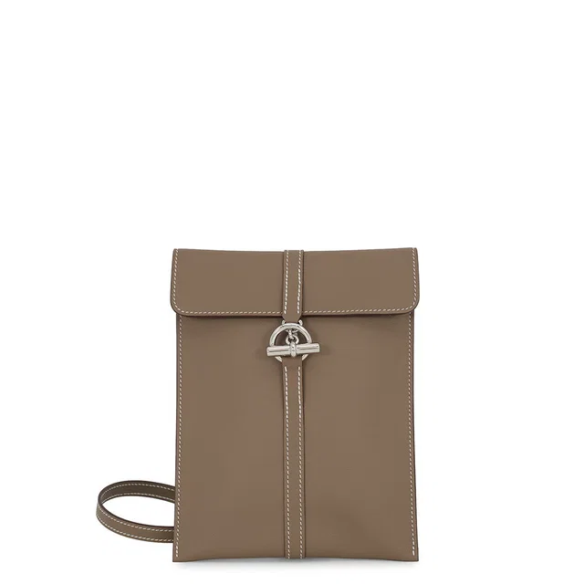 Hermès Glennan To-Go Etoupe Swift Leather in Taupe Swift leather from GALLERY RARE