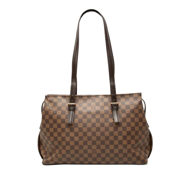 Brown Louis Vuitton Damier Ebene Chelsea Shoulder Bag in Brown Canvas from Designer Revival