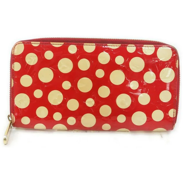 Louis Vuitton Kusama Infinity Dots Pumpkin Red Monogram Vernis Zippy Wallet in Red from Bagriculture