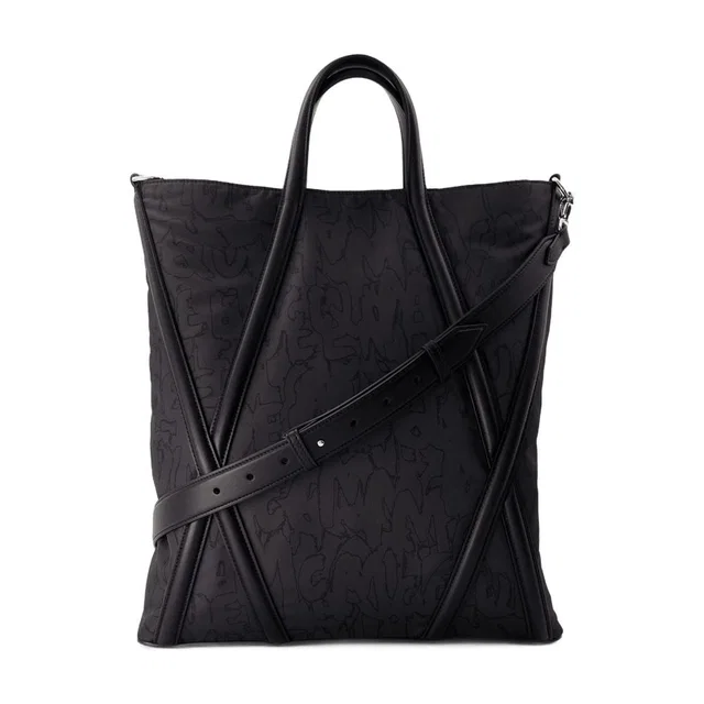 Alexander McQueen Tote Bag — Black Nylon in Black Nylon from HEWI