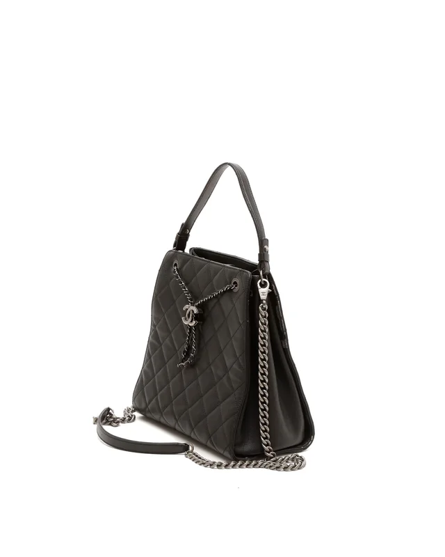 Chanel CC Caviar Accordion Bucket Bag in Caviar leather from A Retro Tale, photo 2 of 9