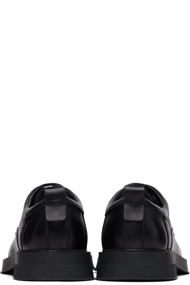 Hugo Black Perforated Monograms Leather Derbys, photo 2 of 4 from SSENSE